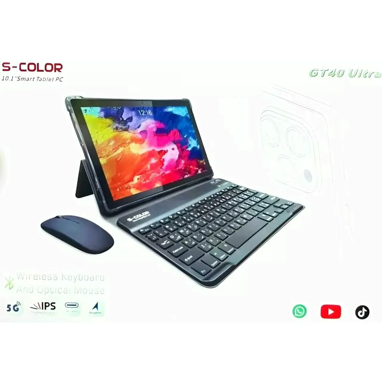Планшет S-COLOR с клавиатурой "GT40 Ultra", 16ГБ/512ГБ, 10,1", Android 13, голубой отзывы-0