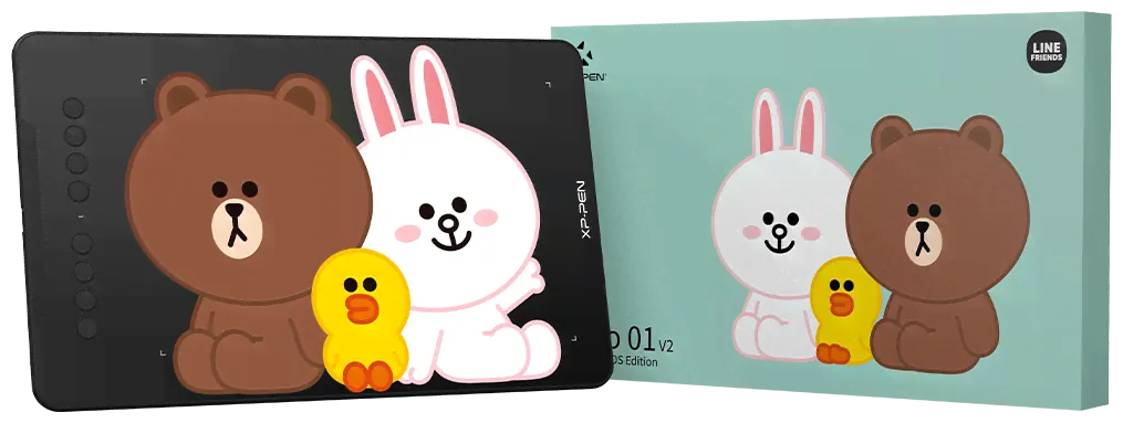 Parblo Графический планшет XP-PEN Deco 01 V2 LINE FRIENDS Edition графические планшеты