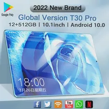 Планшет T30 Pro, 10 дюймов, Android 10, 12 Гб ОЗУ, 512 Гб ПЗУ, десятиядерный, X (art.: 3920bb3b50897)