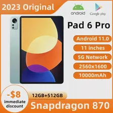 Планшет 6 Pro с глобальной прошивкой, 11 дюймов, 12 Гб ОЗУ, 512 Гб ПЗУ, Snapdragon 870, WQHD + дисплей, телефон, планшет, стерео, 10000 мАч, планшеты Pad 6 (art.: 3920bf5ed27a3)