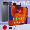 Планшет Планшет Pro14 ProMax, 16 ГБ+1024 ГБ, 12,9" 2023new Бесплатная клавиатура в кожаном чехле 8800 мАч Android 12.0, поддержка русского языка, 5G Wi-Fi GPS SIM, подходит для планшетов для развлечен