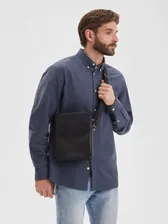 Сумка планшет мужская кожаная RUNNER Black Grain